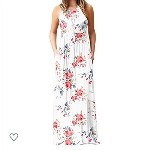 White Floral Maxi Dress (Amazon)